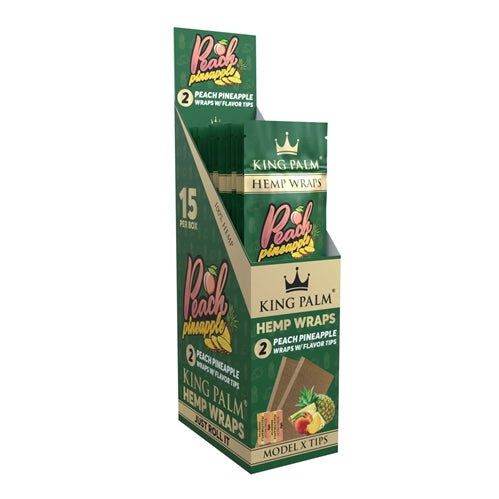 King Palm Peach Pineapples 2 Hemp Wraps - Rabbit Habit 
