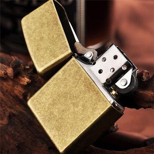 Zippo 201FB rg fl btm antq brs 仿古黃銅- 仿古電鍍866 - Rabbit Habit 