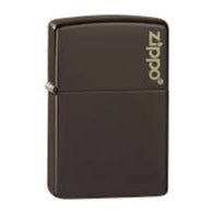 Zippo 49180ZL Classic Brown Matte Zippo logo - Rabbit Habit 