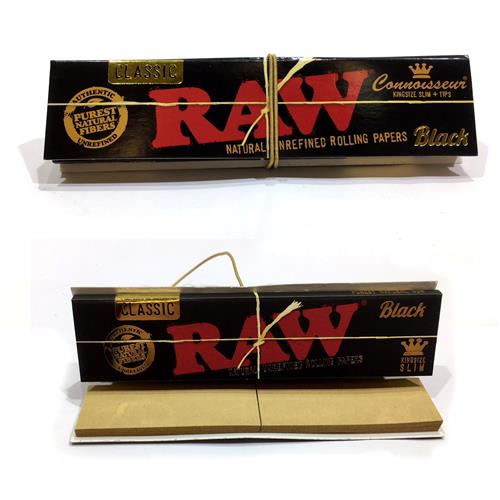 RAW Black Connoisseur King Size Slim + Tips - Rabbit Habit 